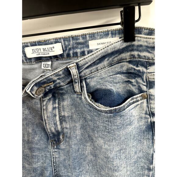 Judy Blue Acid Wash Distressed Skinny Jean Size 31 - Picture 6 of 8